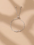 Rhinestone Leaf Slider Bracelet