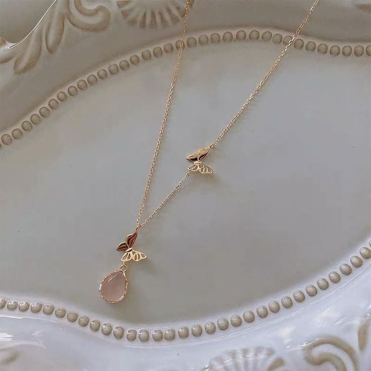 Butterfly Bloom Drop Necklace