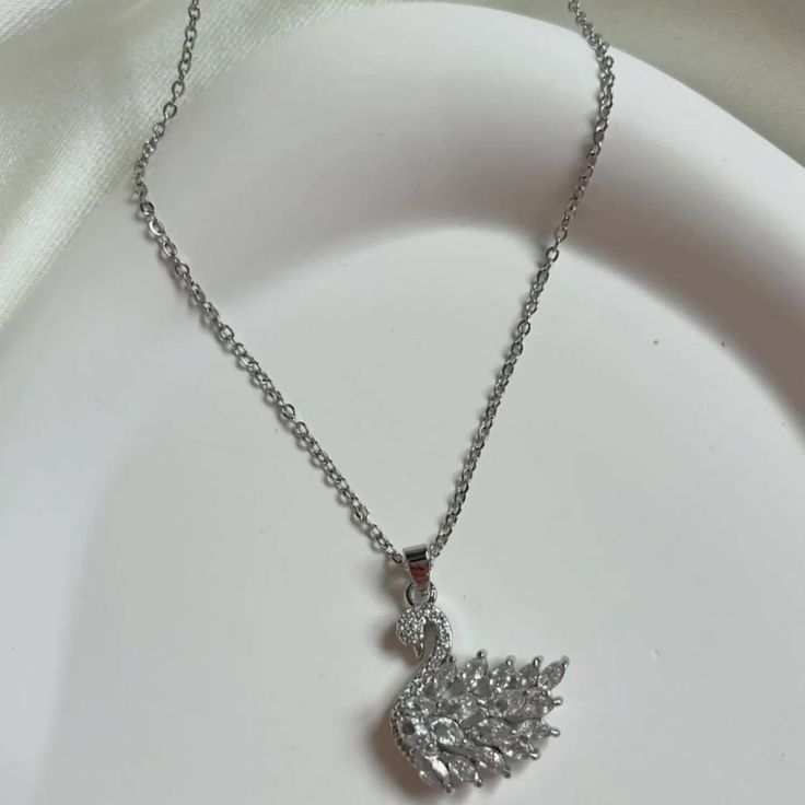 Crystal Swan Grace Necklace