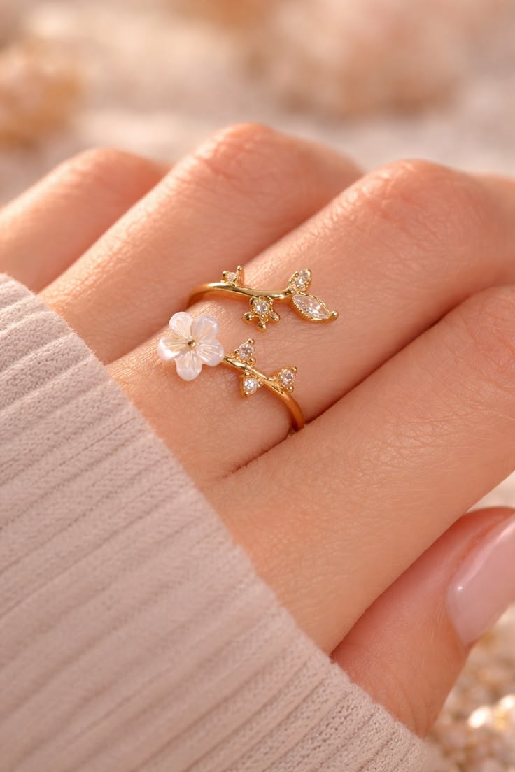 Blooming Petal Open Ring