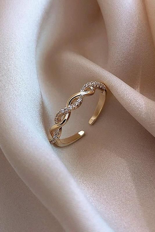 Twist & Sparkle Open Ring