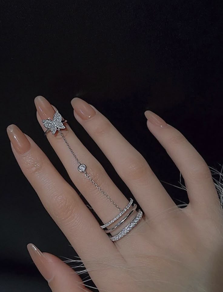 Butterfly Crystal Finger Chain