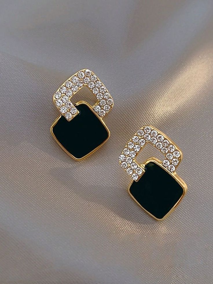 Modern Noir Crystal Earrings
