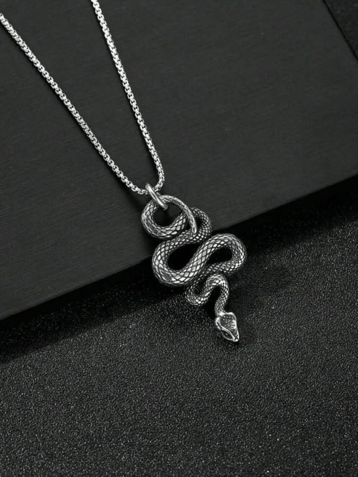 Silver Snake Pendant Chain