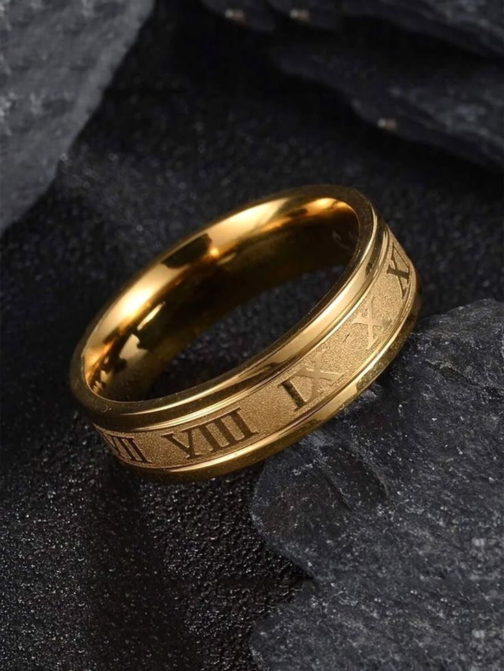 Gold Roman Numeral Ring