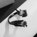 Black Angel Wing Open Ring