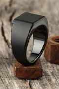 Matte Black Minimalist Signet Ring